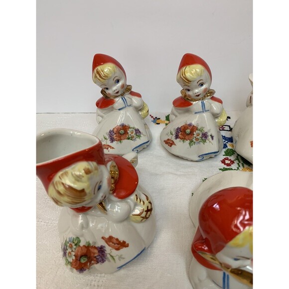 MCM Hull Little Red Riding Hood 6 PC-Tea Pot, Creamer, Sugar Bowl, Salt & Pepper - Picture 2 of 14